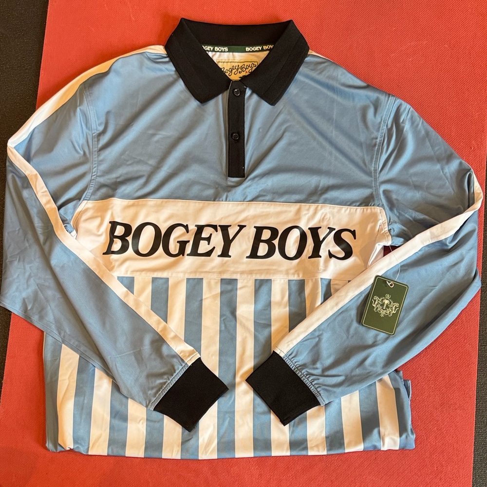NWT Blue and White Long Sleeve Polo